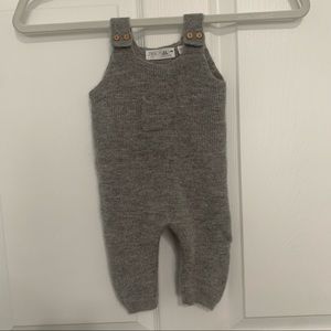 ZARA Baby Knit Alpaca Overalls in Gray